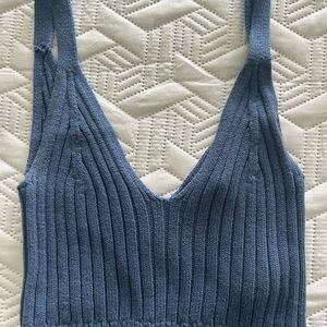 Aerie Blue Ribbed Tank Top